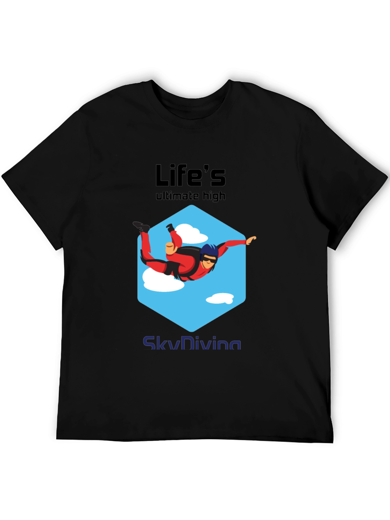 Lifes Ultimate High Skydiving Graphic Tee - Black