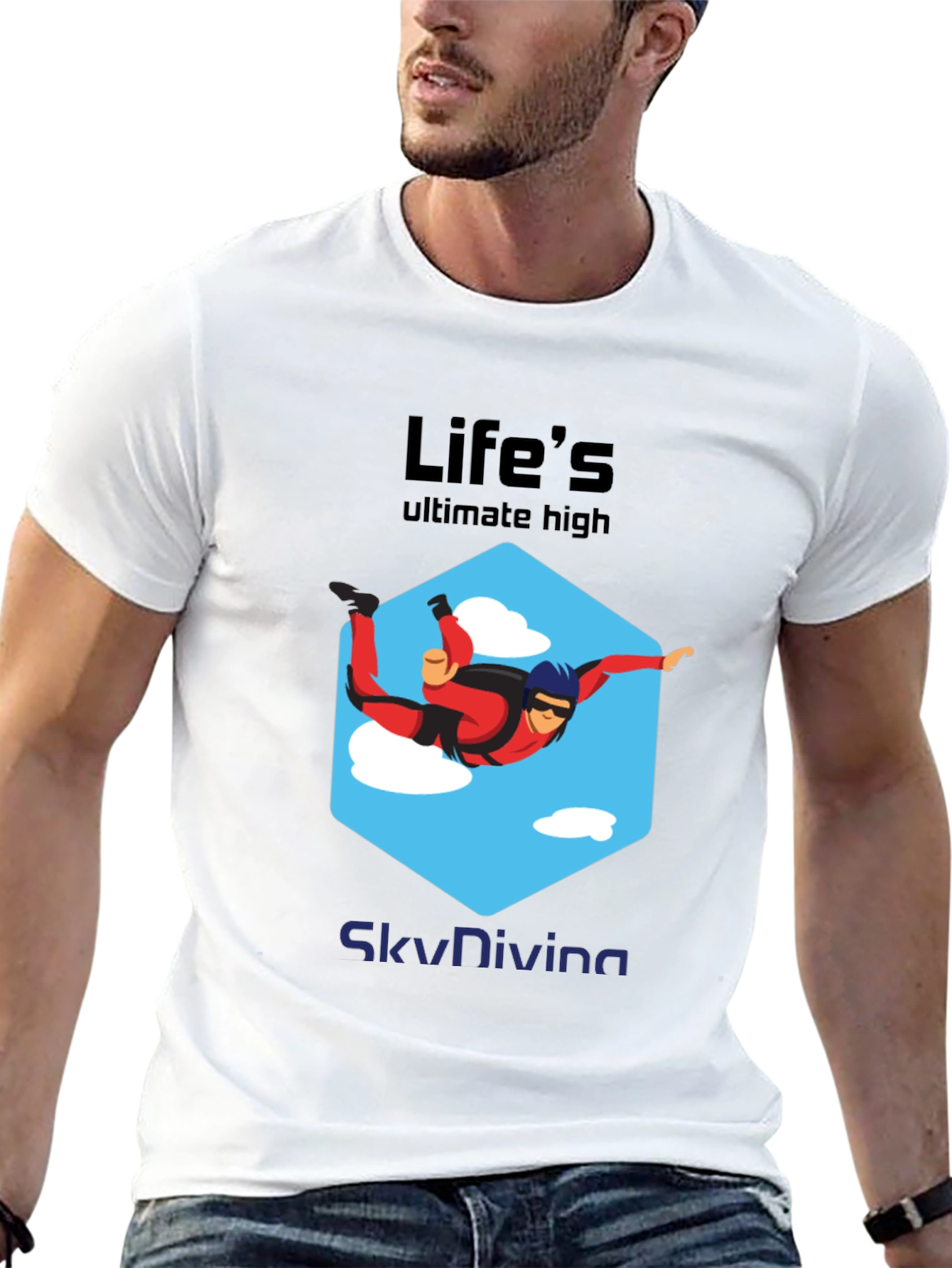 Lifes Ultimate High Skydiving Graphic Tee - Black
