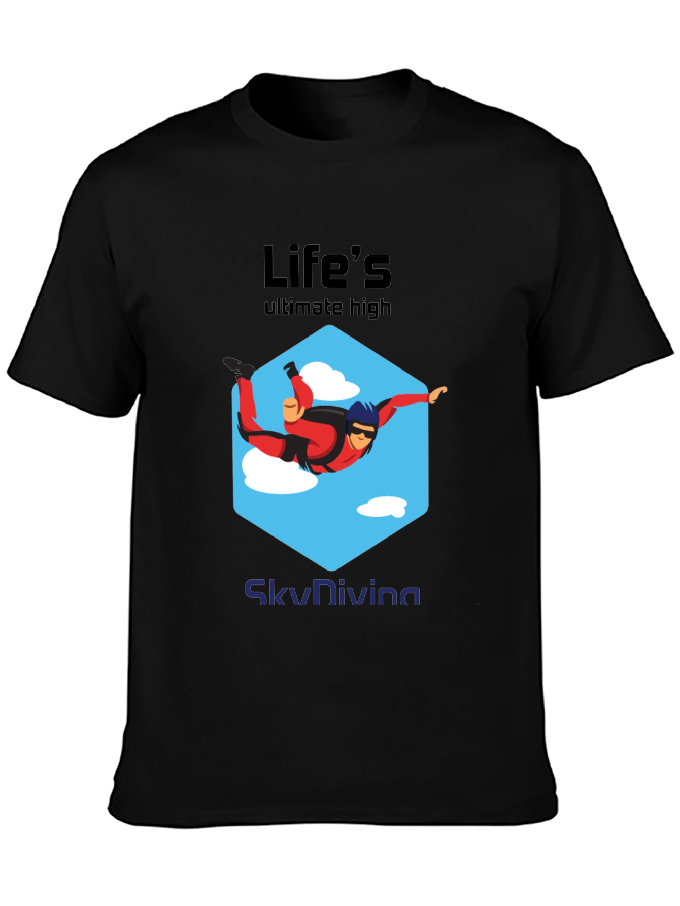 Lifes Ultimate High Skydiving Graphic Tee - Black