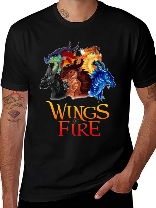 Wings of Fire Graphic Tee - Black Cotton T-Shirt