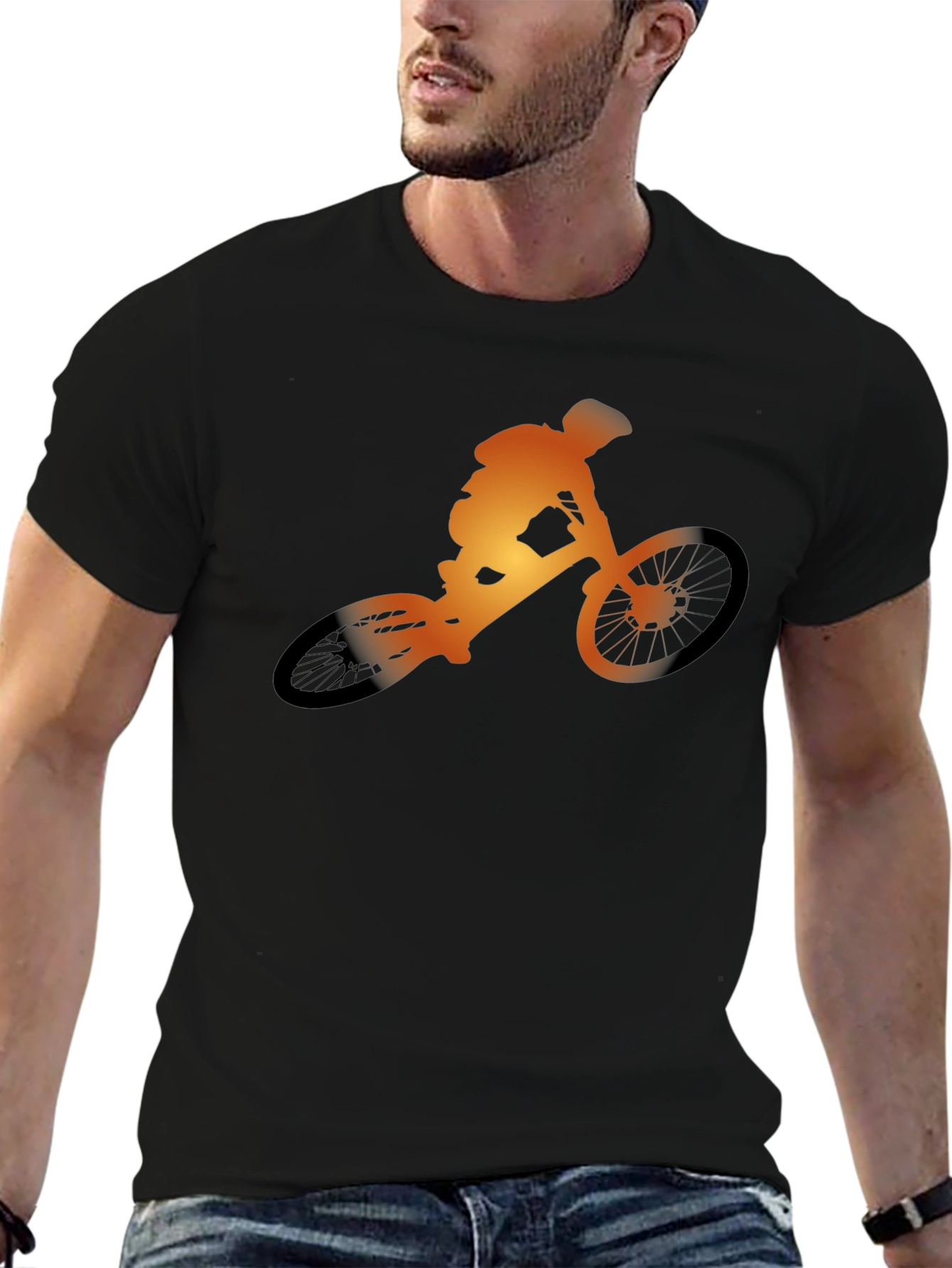 Mountain Biker Silhouette Graphic Tee