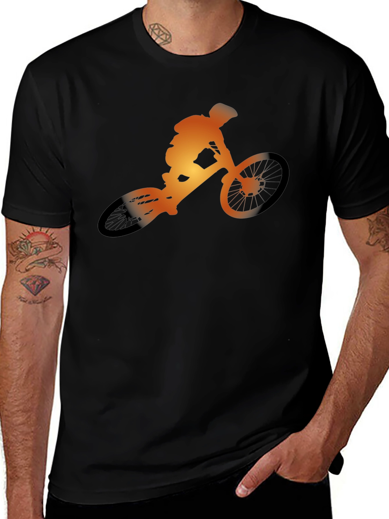 Mountain Biker Silhouette Graphic Tee