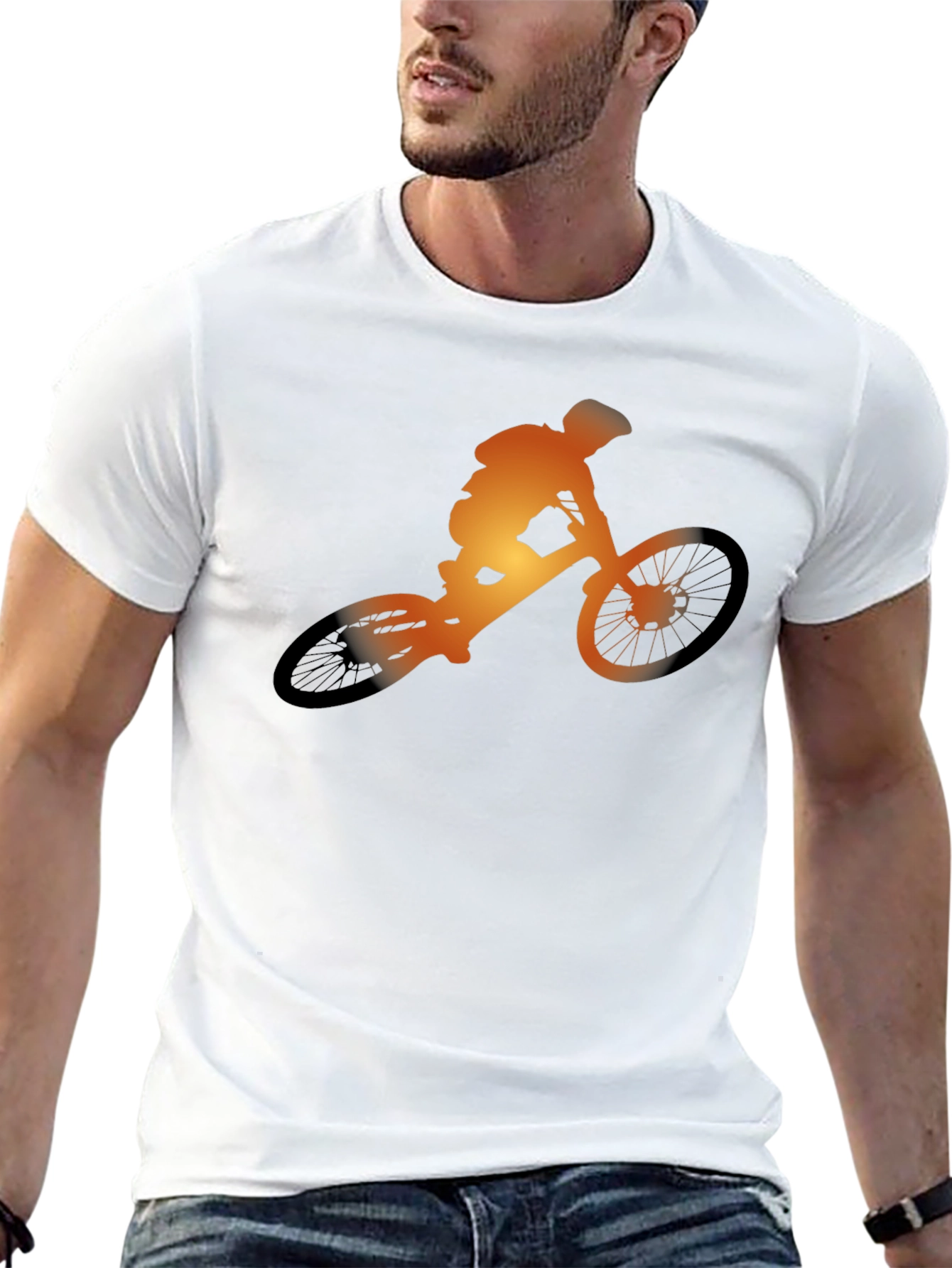 Mountain Biker Silhouette Graphic Tee