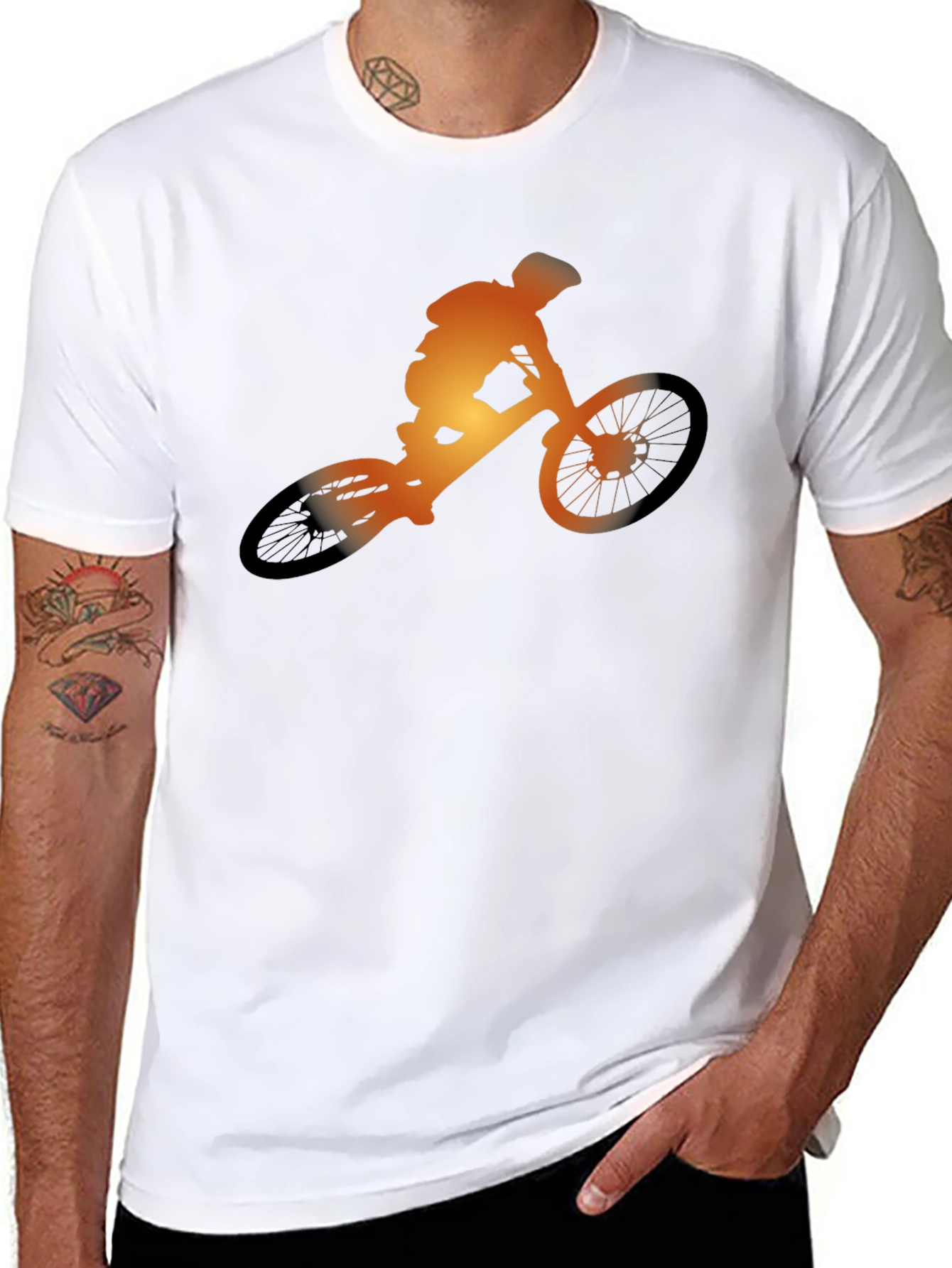 Mountain Biker Silhouette Graphic Tee