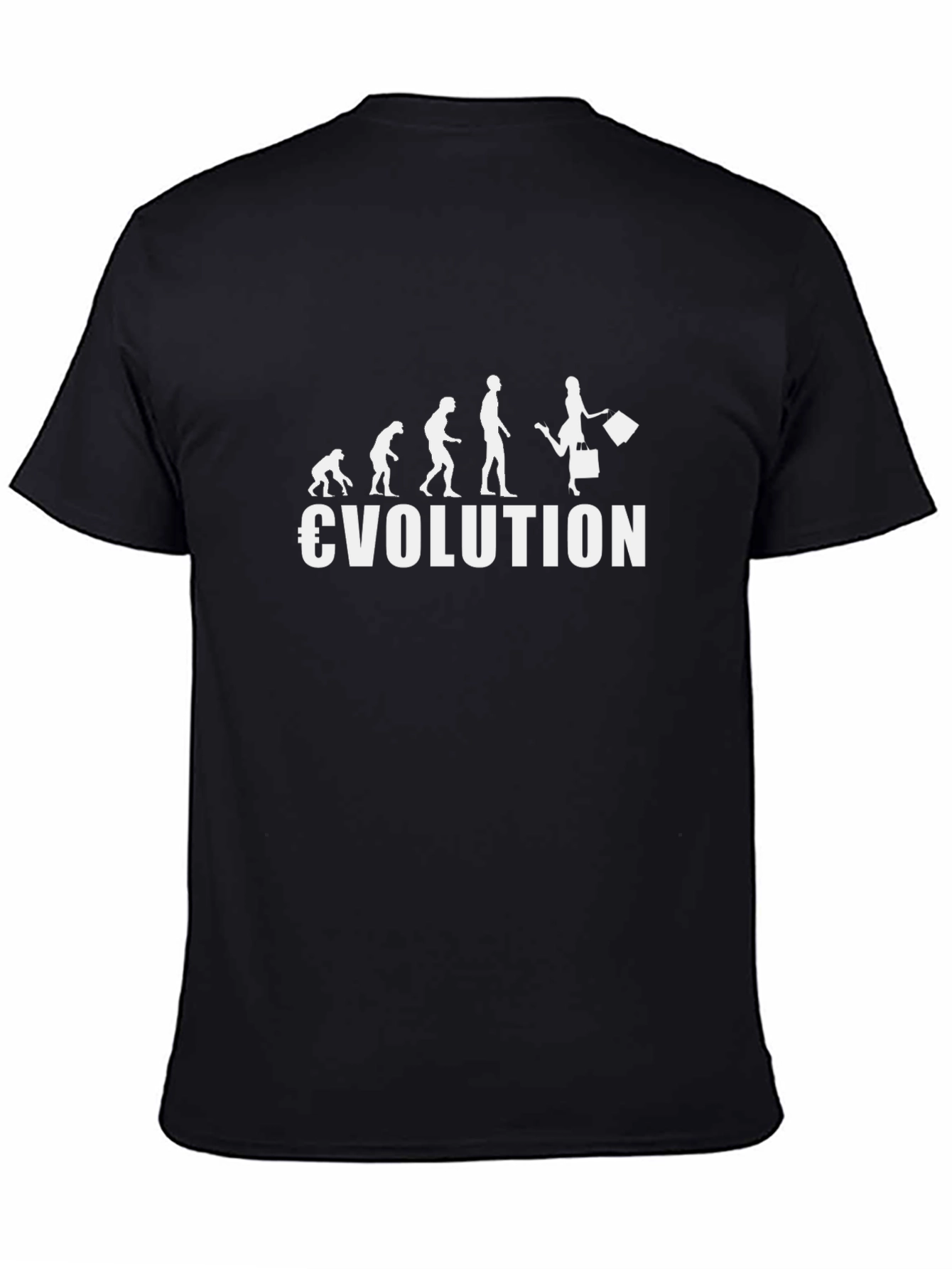 Evolution of Woman Shopping Black T-Shirt