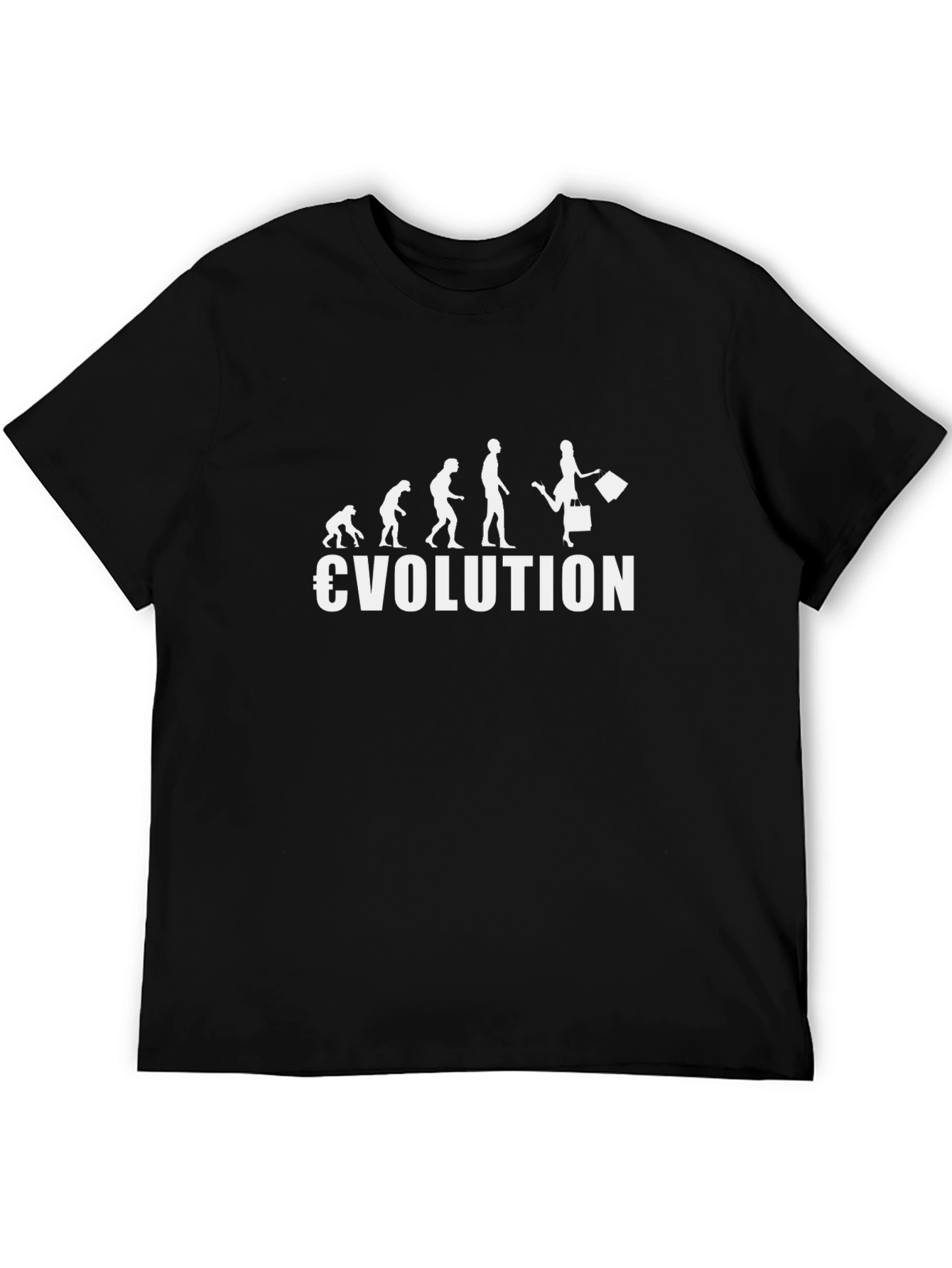 Evolution of Woman Shopping Black T-Shirt