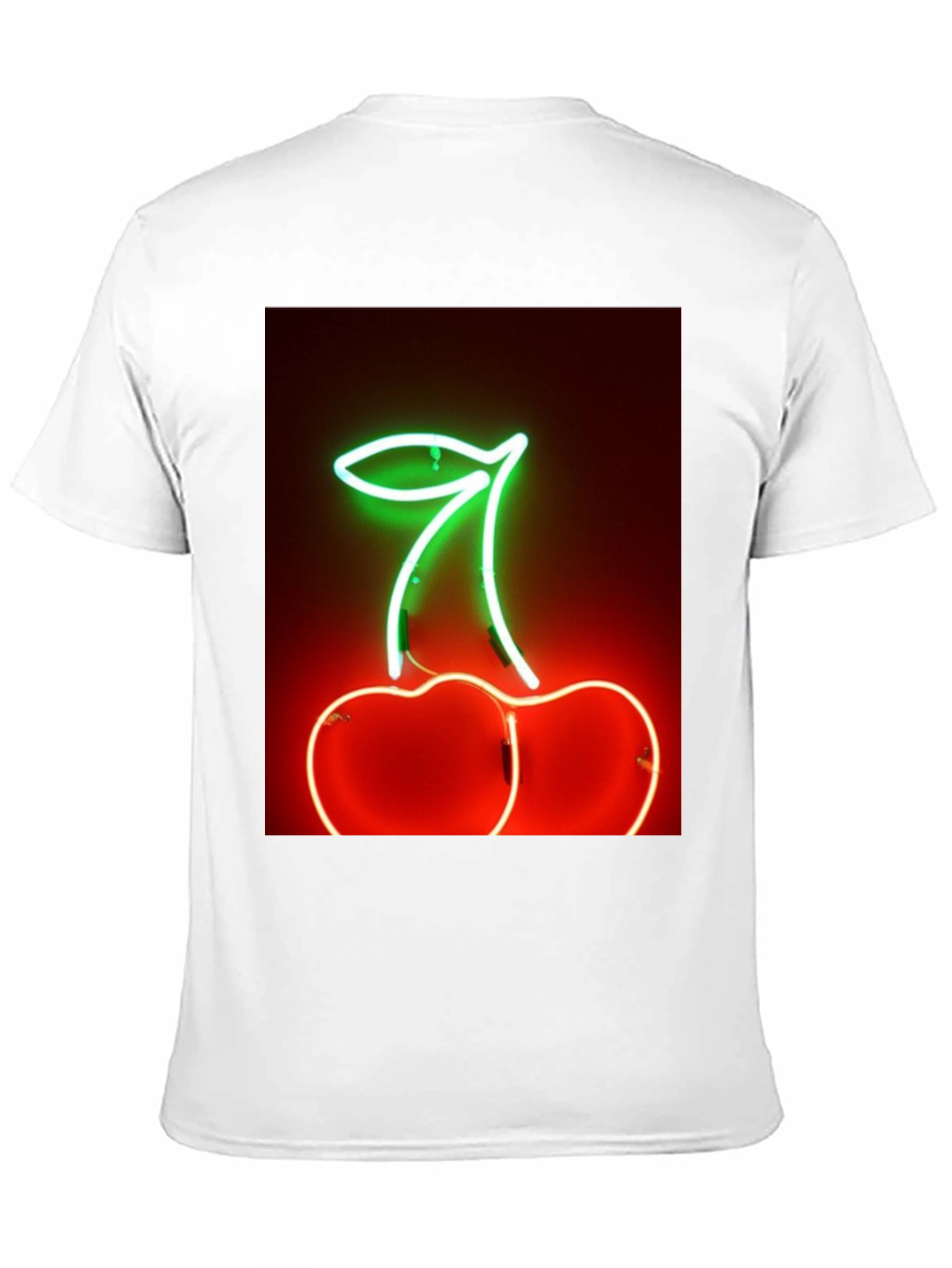 Neon Cherry T-Shirt - Glowing Fruit Graphic Tee