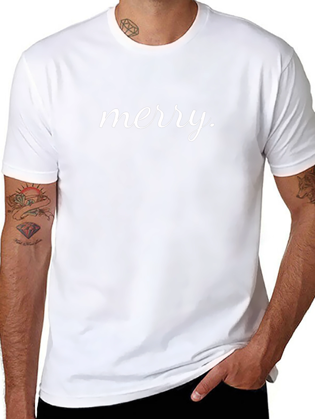 Merry Script T-Shirt - Holiday Festive Tee