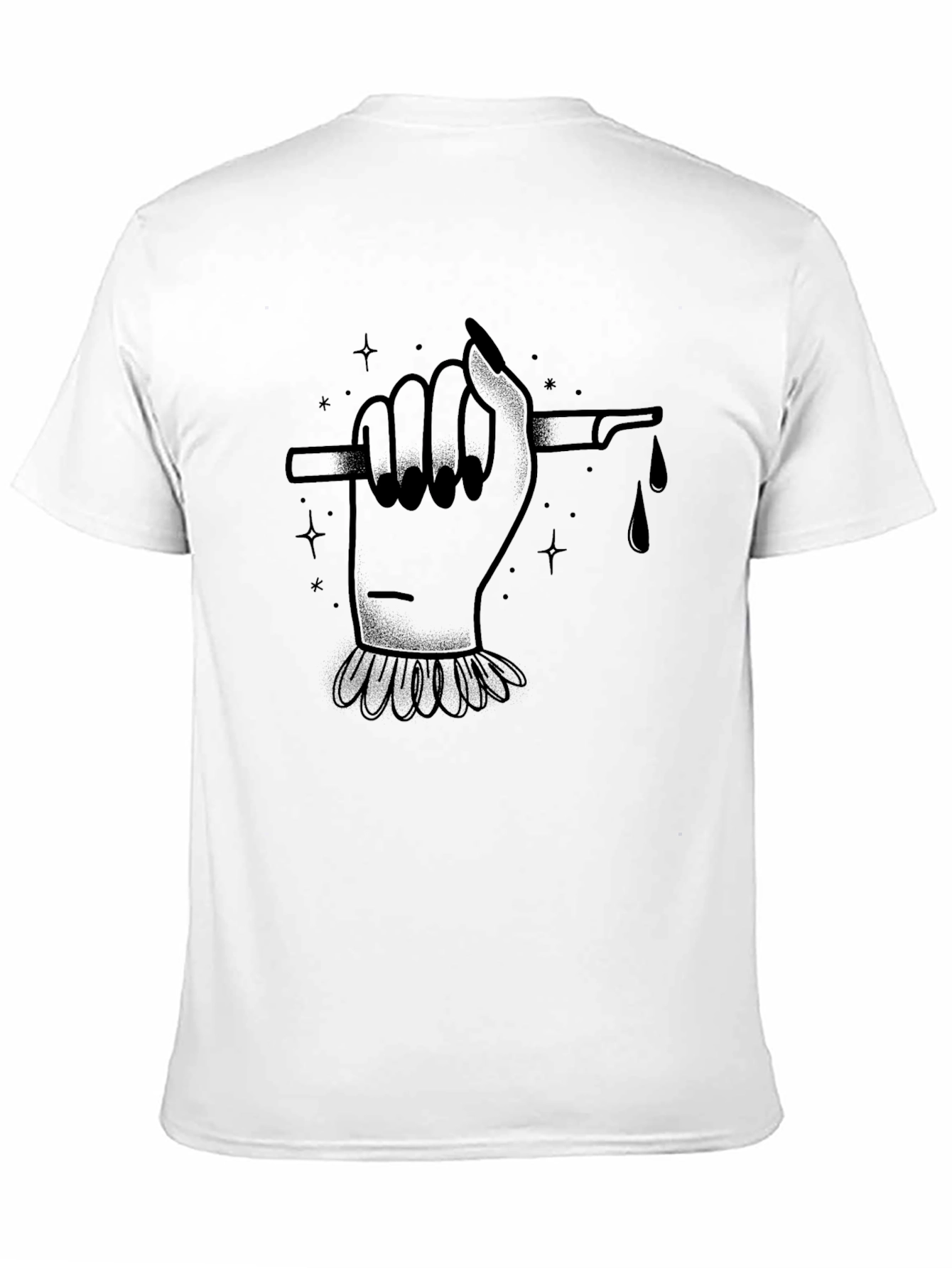 Edgy Hand & Scalpel Graphic Black T-Shirt