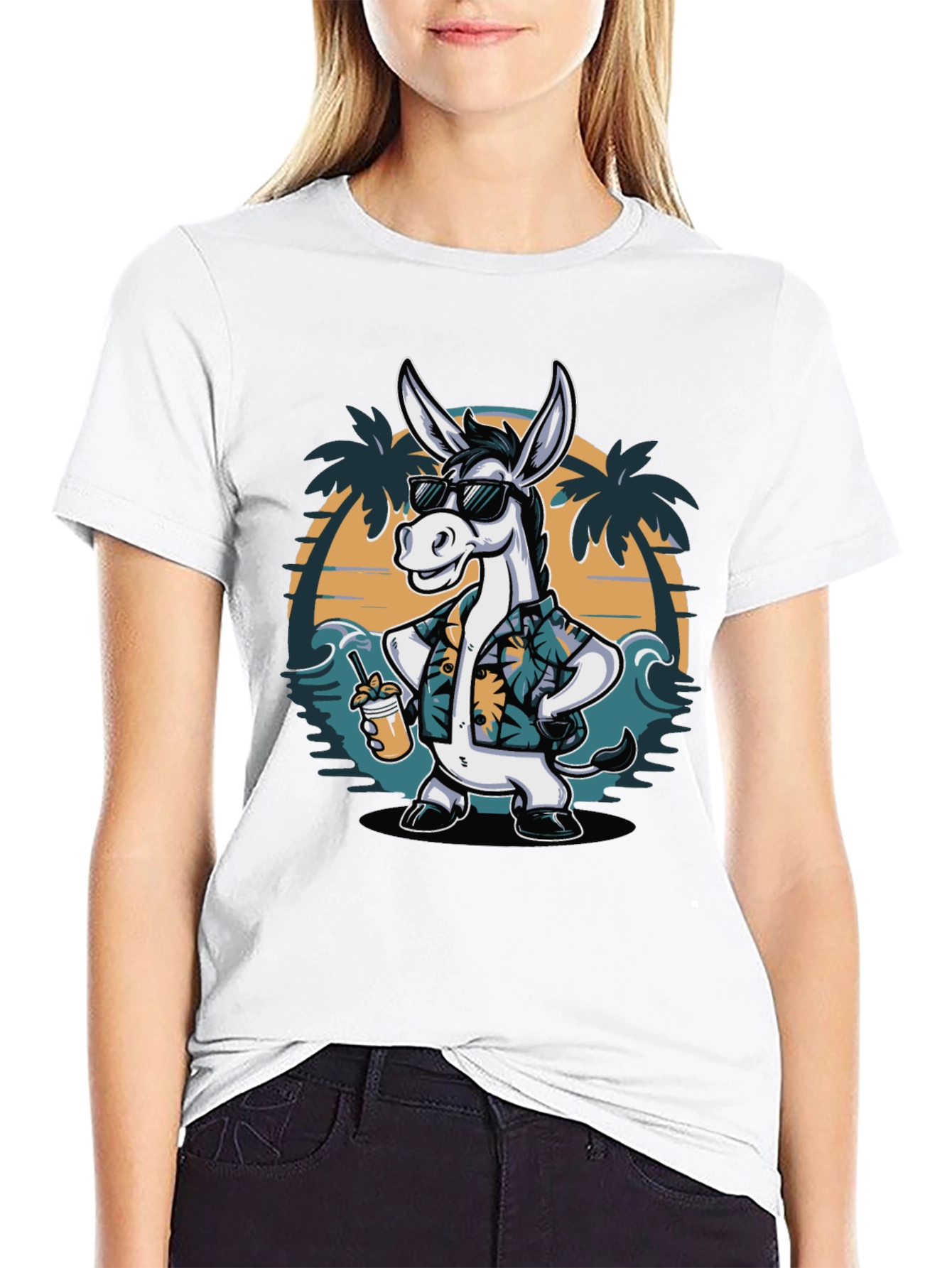 Tropical Donkey T-Shirt - Beach Vacation Ready!