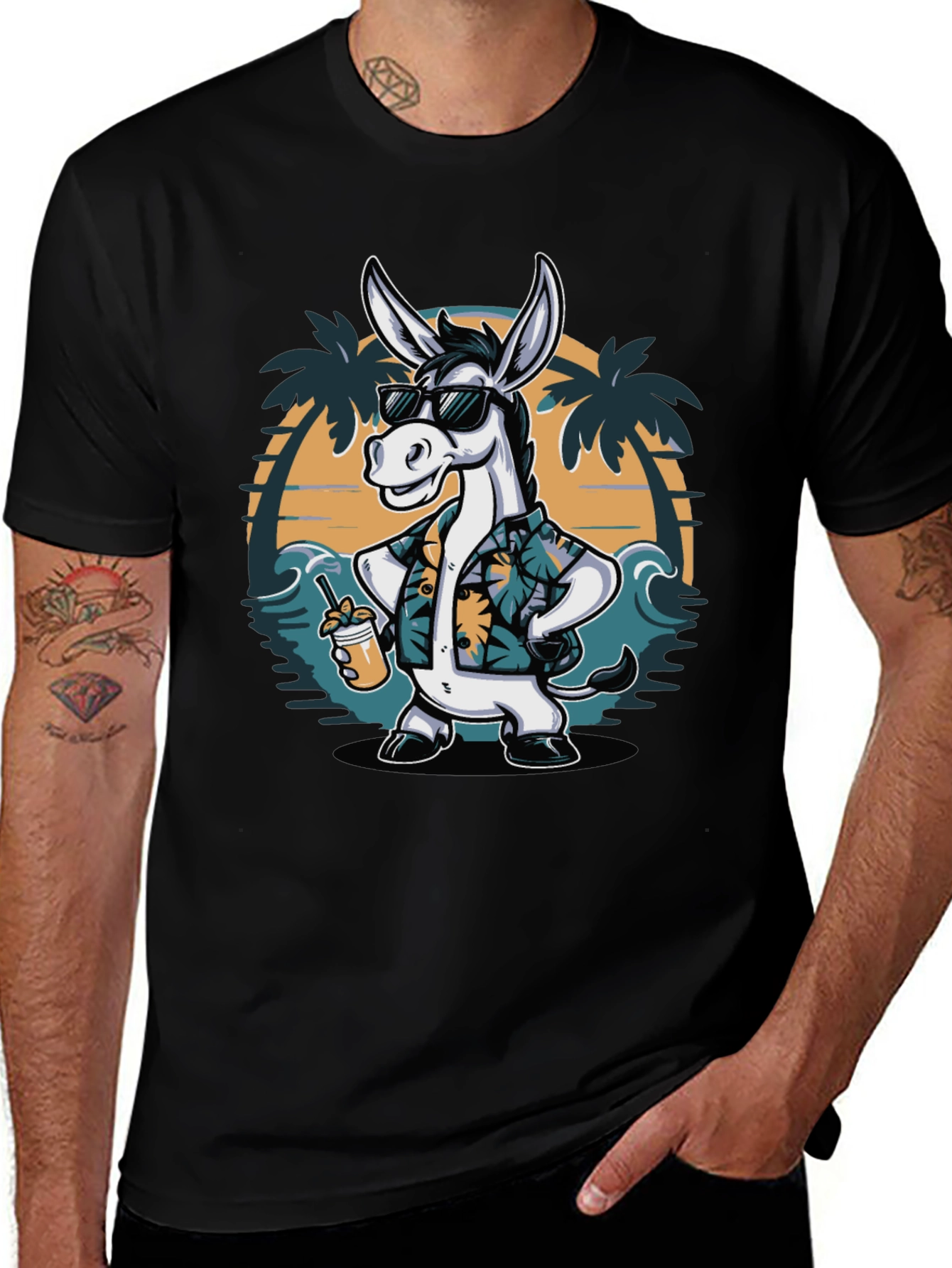 Tropical Donkey T-Shirt - Beach Vacation Ready!