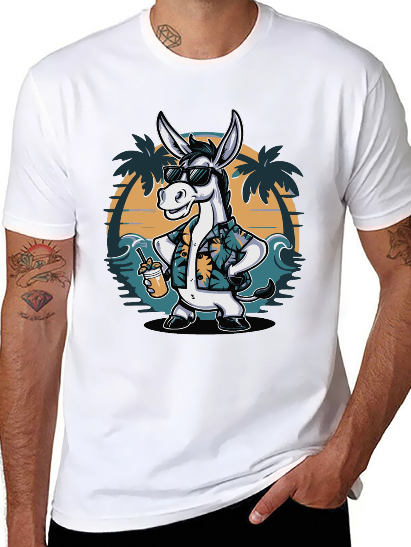 Tropical Donkey T-Shirt - Beach Vacation Ready!