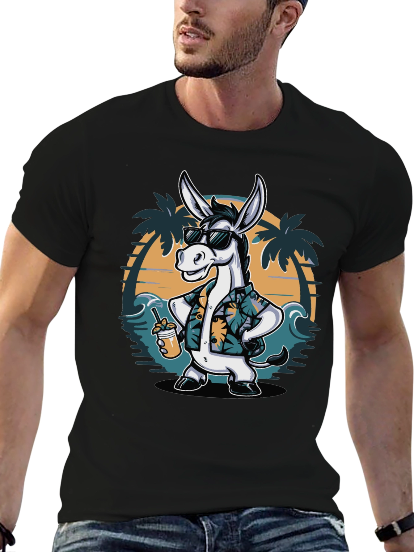 Tropical Donkey T-Shirt - Beach Vacation Ready!