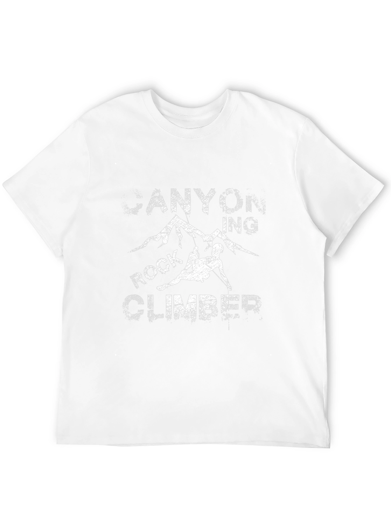 Rock Climbing Canyon T-Shirt Black Cotton Casual