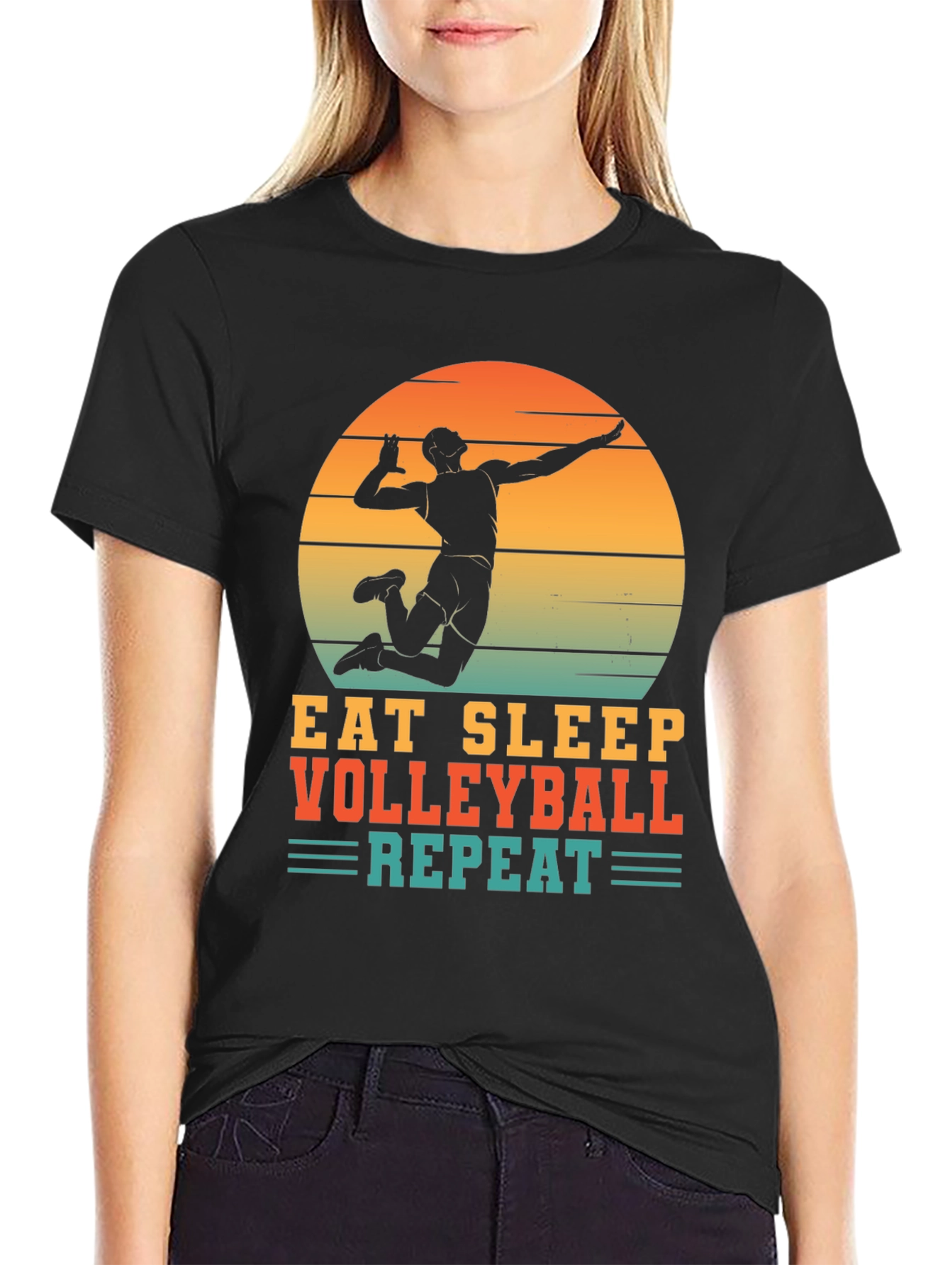 Volleyball T-Shirt - Eat Sleep Volleyball Repeat