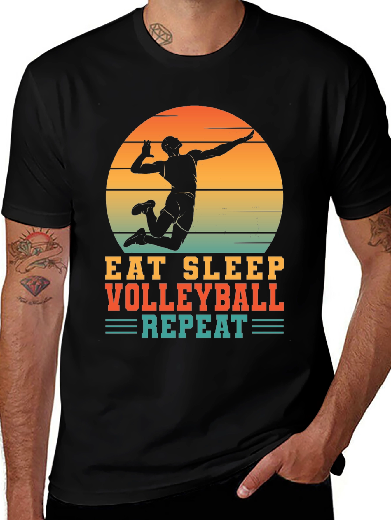 Volleyball T-Shirt - Eat Sleep Volleyball Repeat
