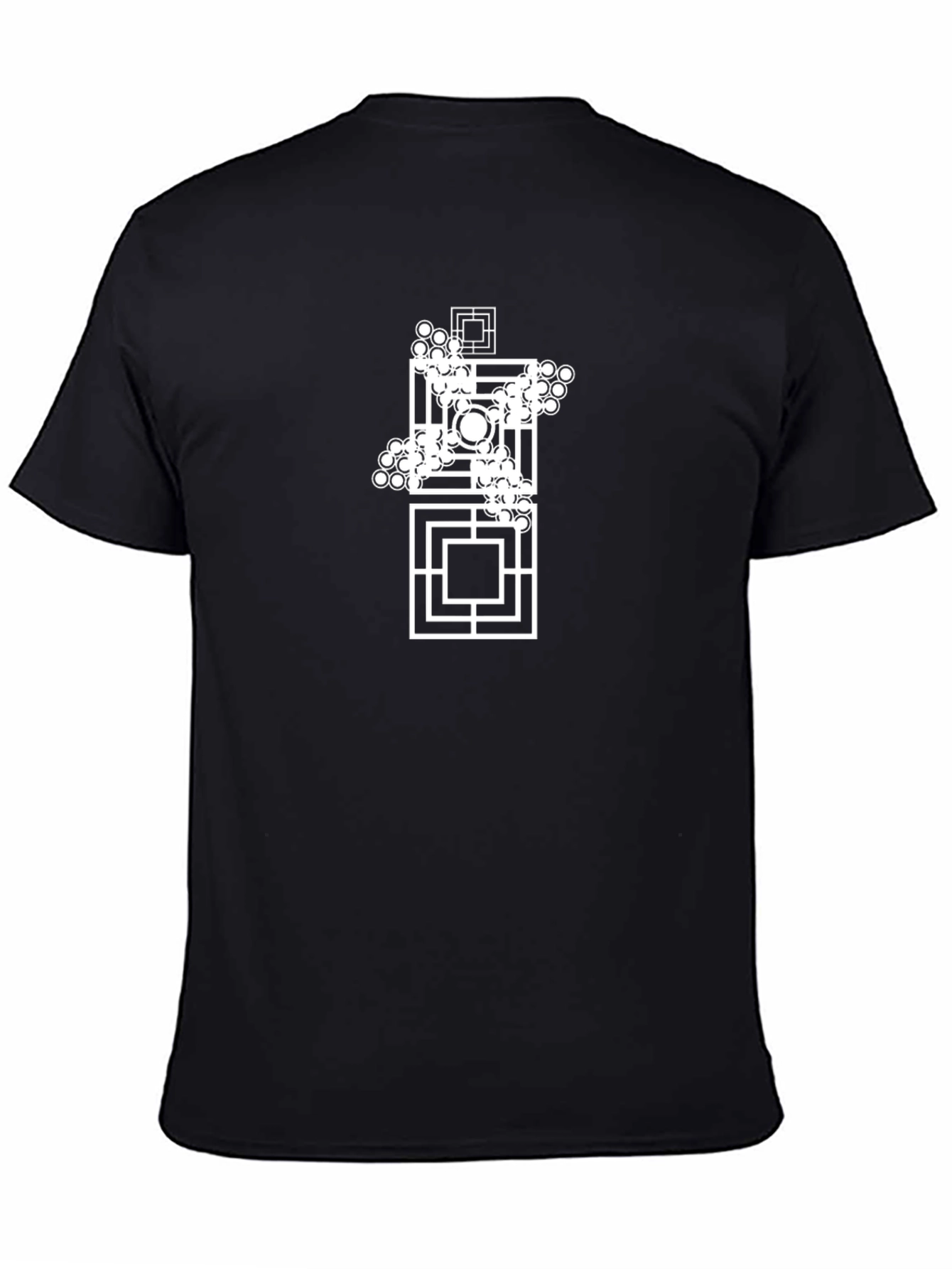 Geometric Art Black Tee - Modern Casual Style