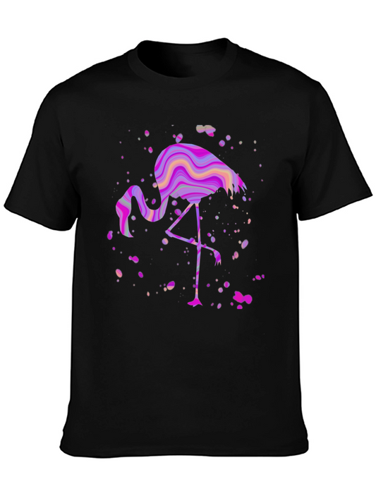Funky Flamingo Graphic Tee - Black