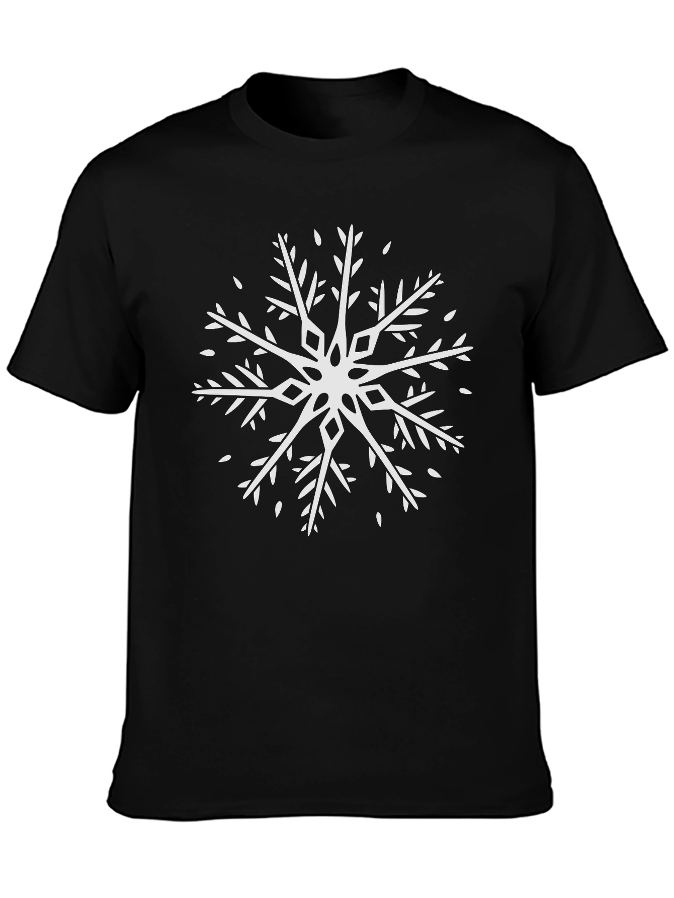 Winter Snowflake Graphic Tee - Black
