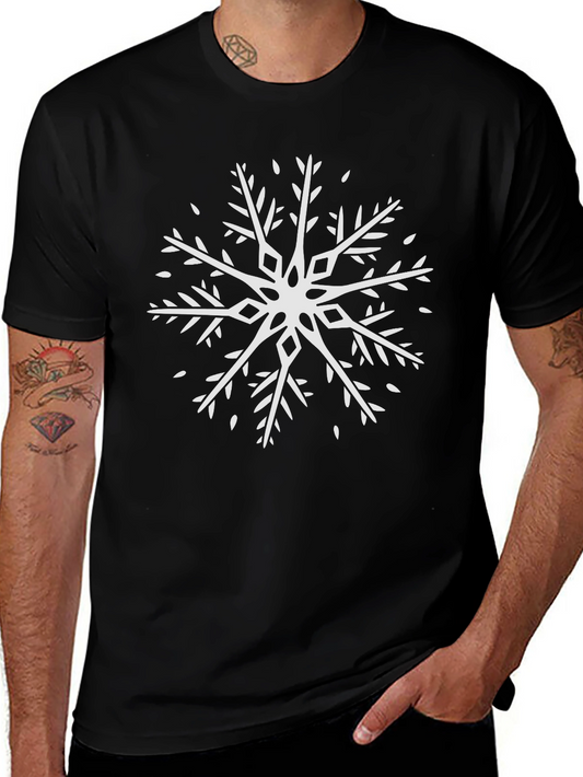 Winter Snowflake Graphic Tee - Black