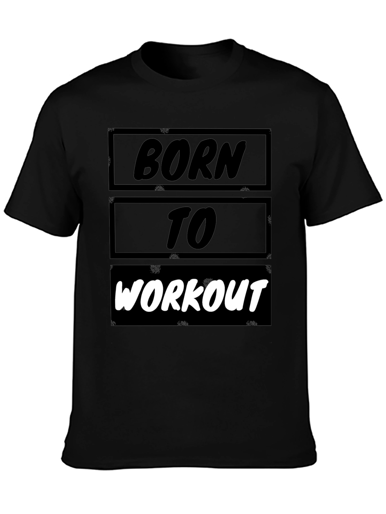 Born to Workout Black Graphic T-Shirt
