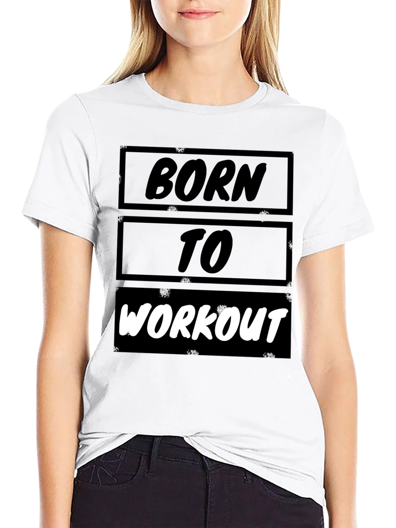 Born to Workout Black Graphic T-Shirt