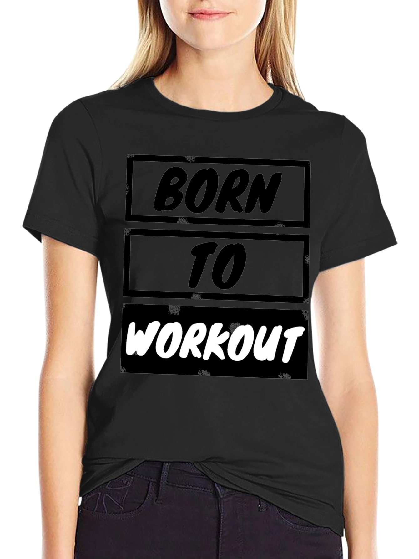 Born to Workout Black Graphic T-Shirt