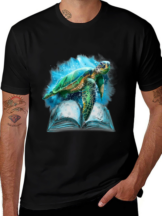 Sea Turtle Book Black T-Shirt