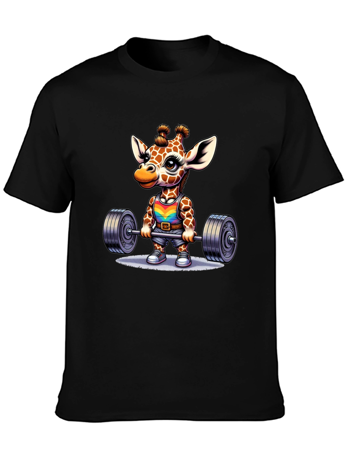 Giraffe Gym T-Shirt - Weightlifting Animal Tee