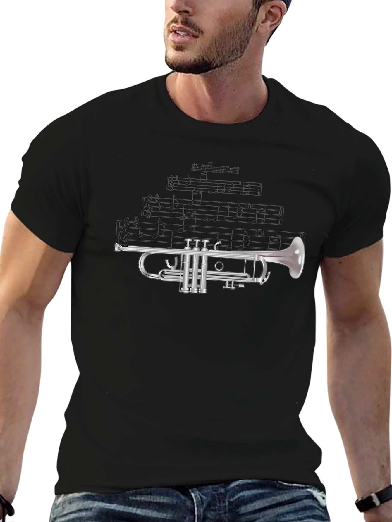 Trumpet Graphic Tee - Musical Instrument T-Shirt