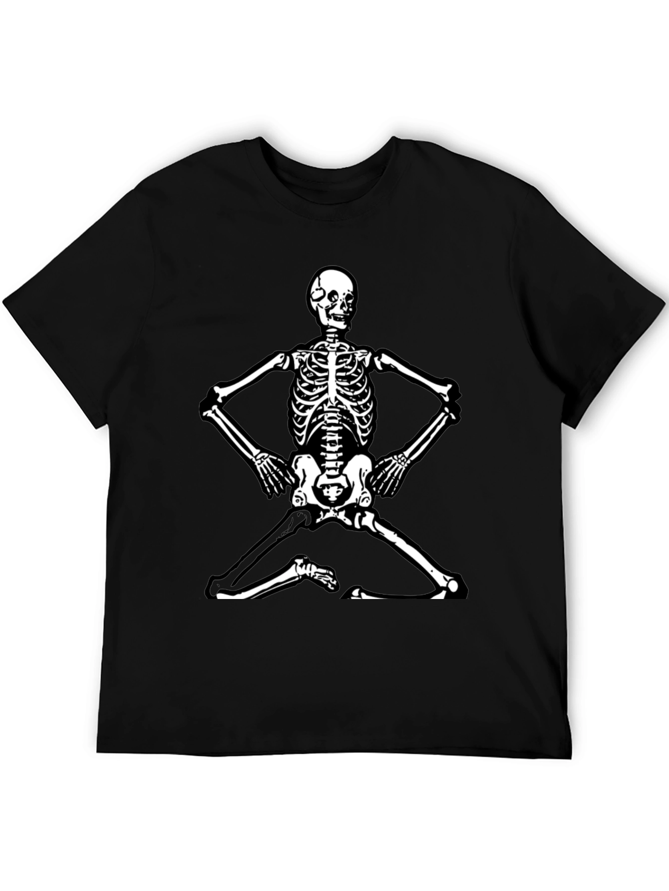 Yoga Skeleton Graphic Tee - Black