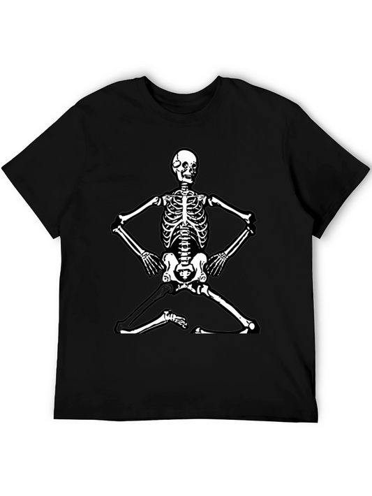 Yoga Skeleton Graphic Tee - Black