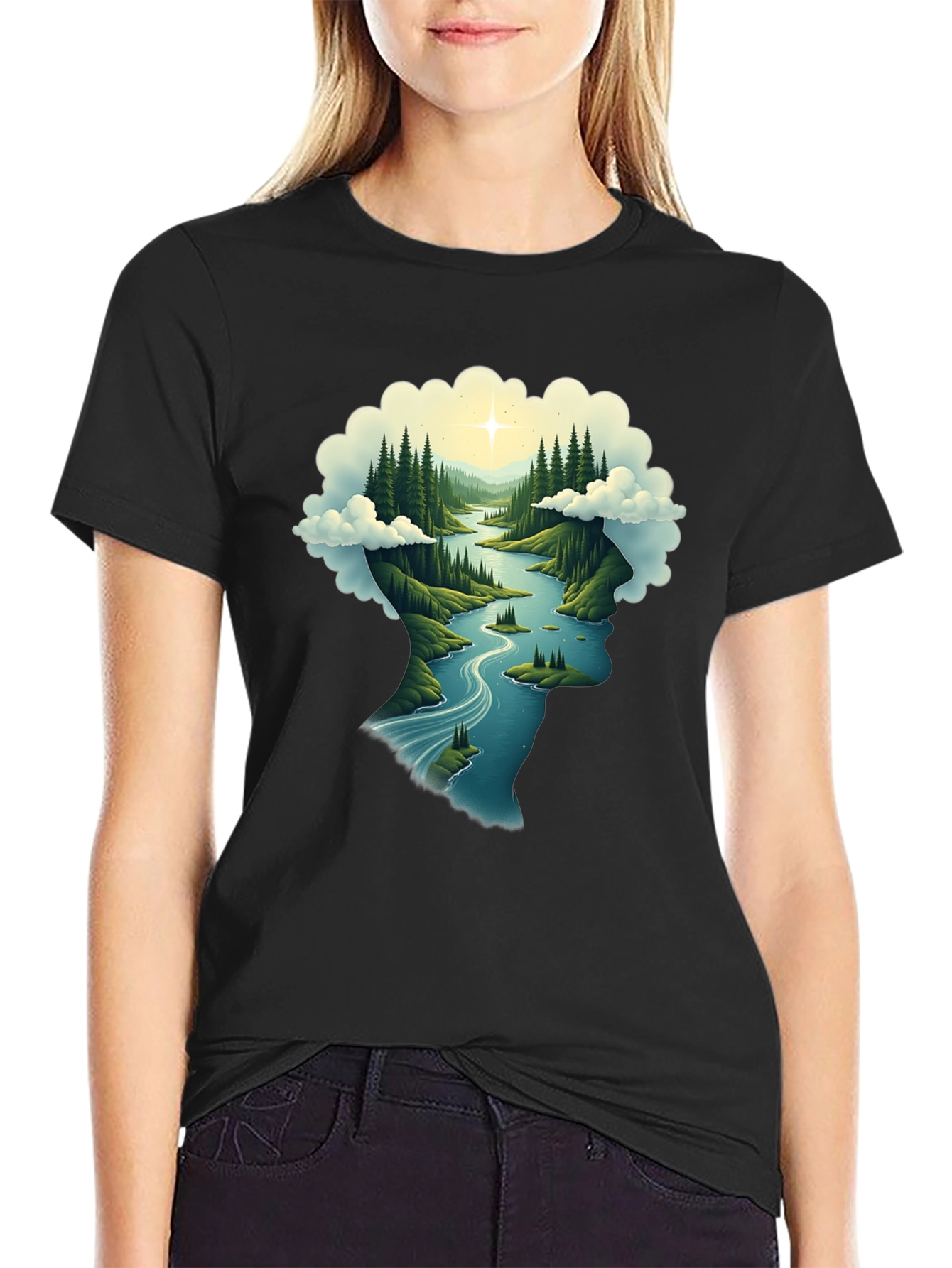 Nature Mind Black T-Shirt
