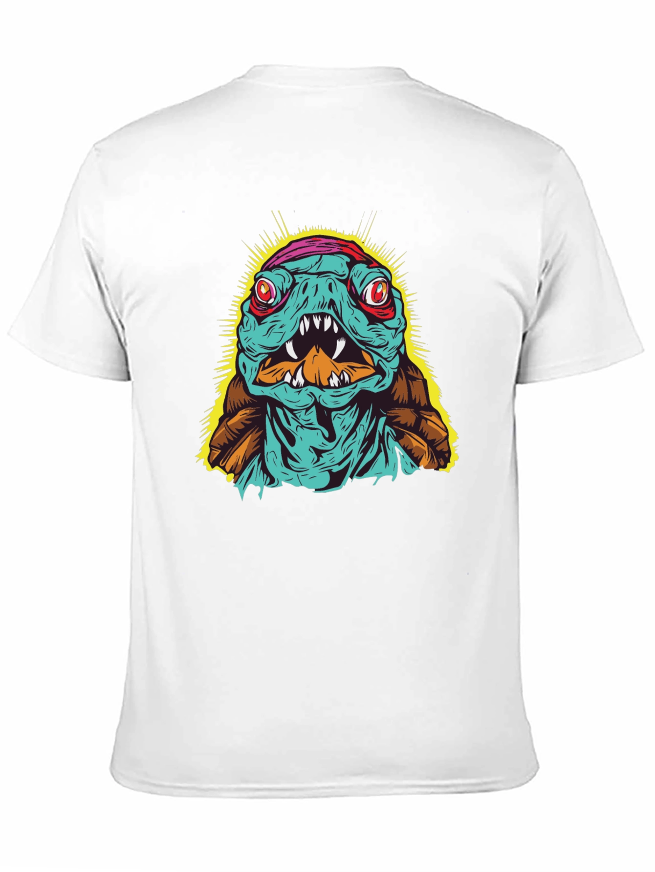 Edgy Turtle Graphic Tee - Black Cotton T-Shirt