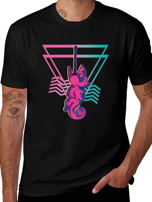 Synthwave Chameleon Graphic Tee