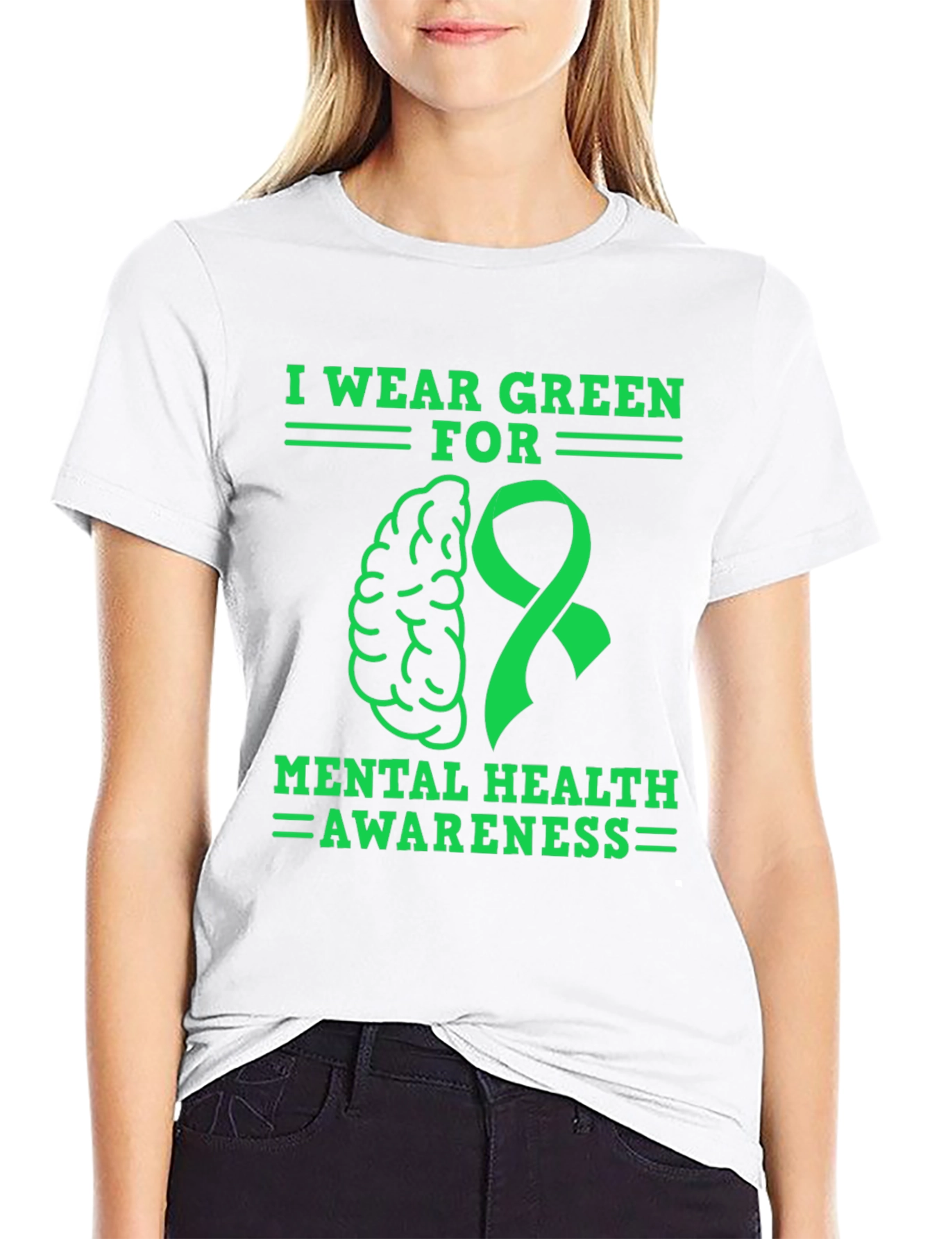 Mental Health Awareness Green Ribbon T-Shirt