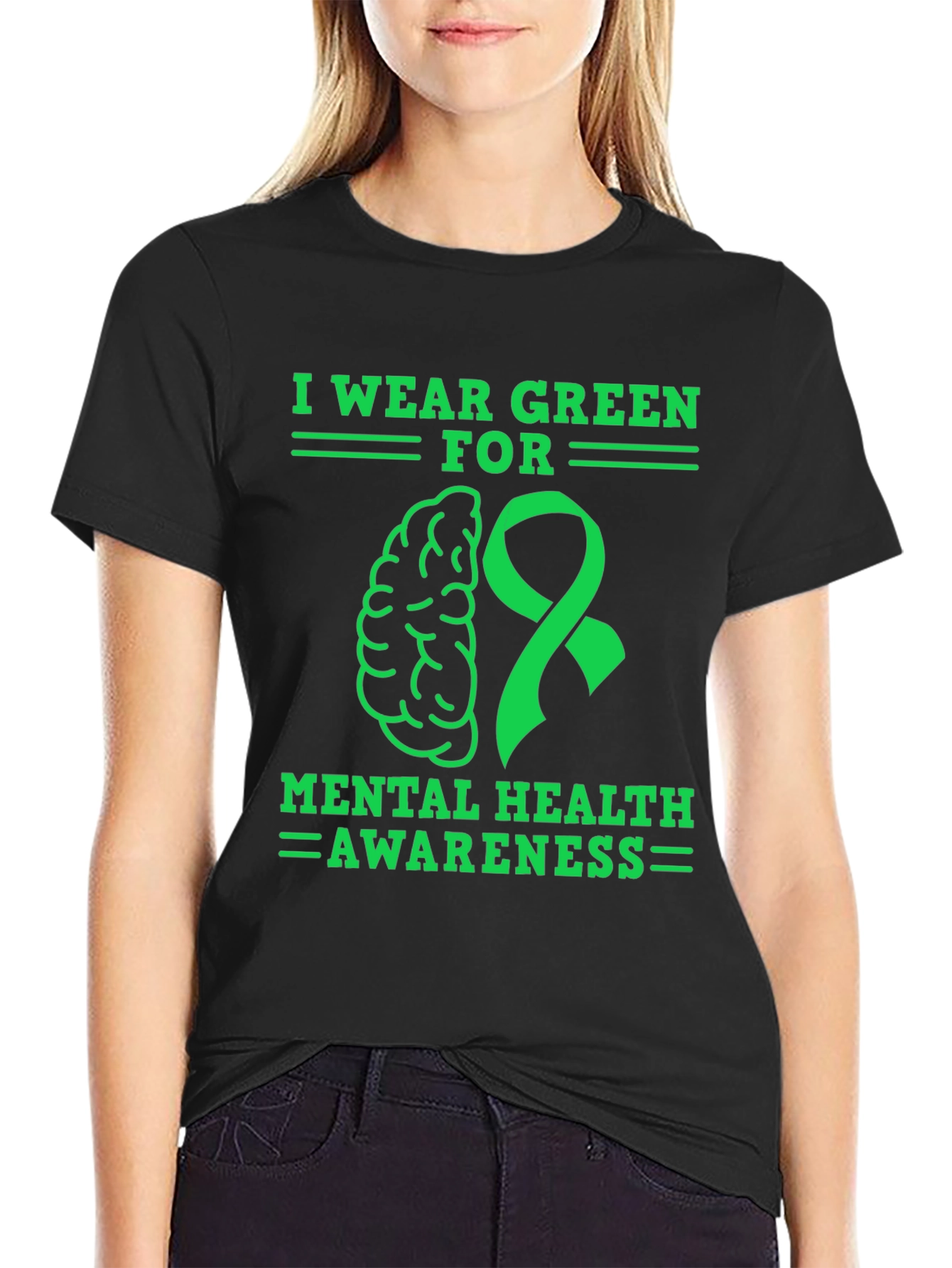 Mental Health Awareness Green Ribbon T-Shirt