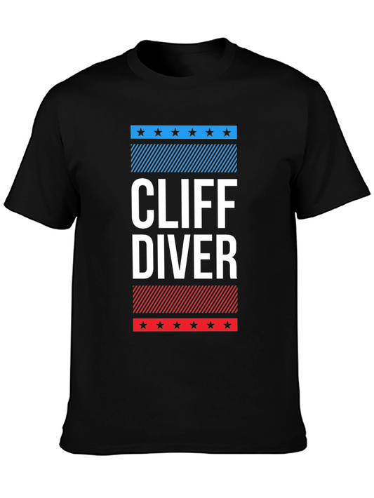 Cliff Diver Graphic Tee - Patriotic Design