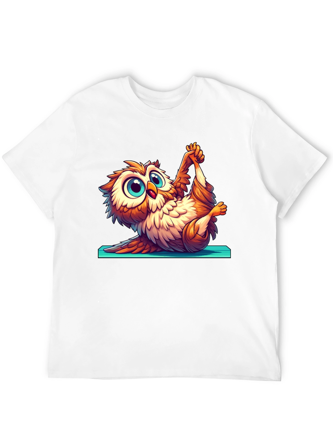 Yoga Owl Graphic Tee - Cute Cartoon Design