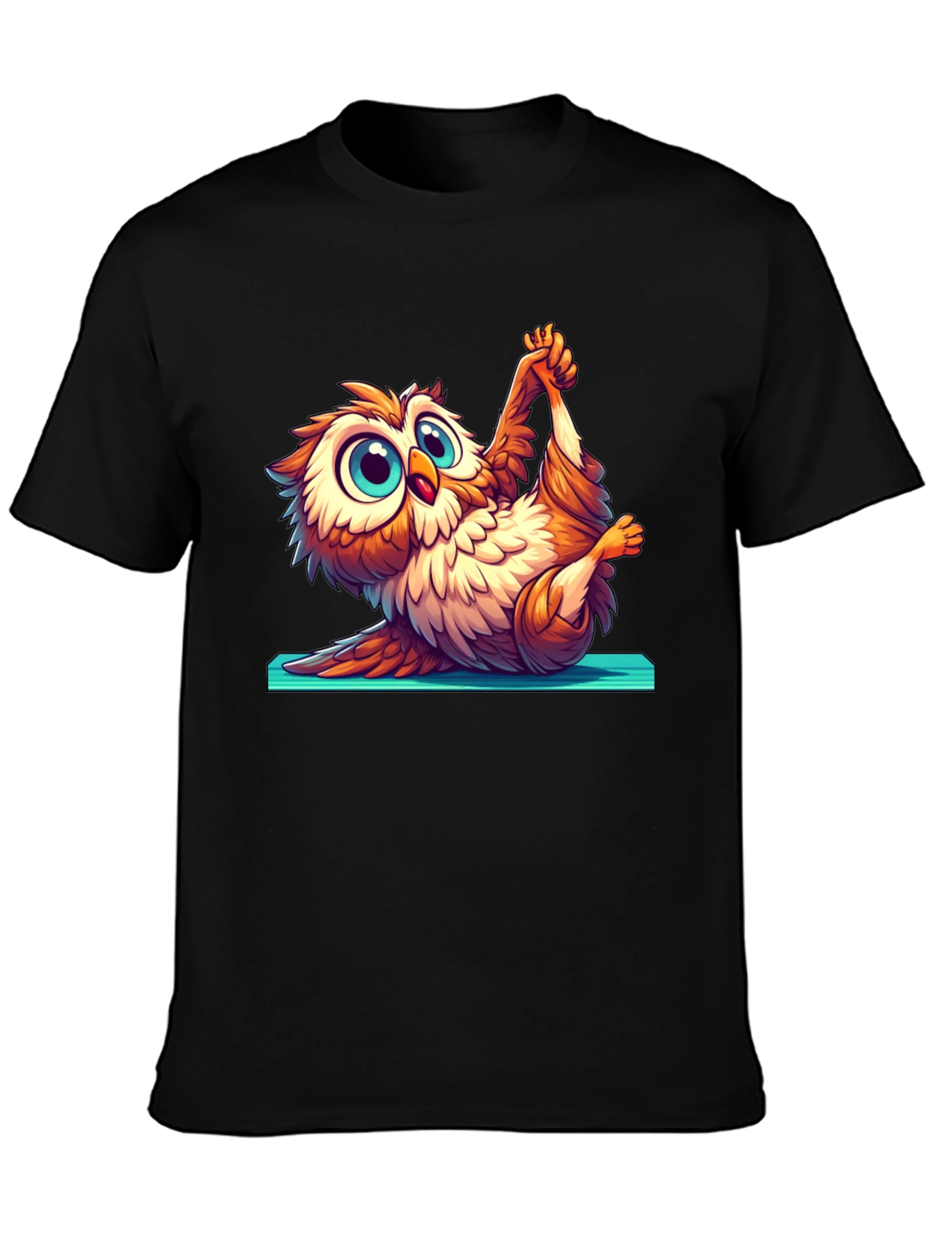 Yoga Owl Graphic Tee - Cute Cartoon Design