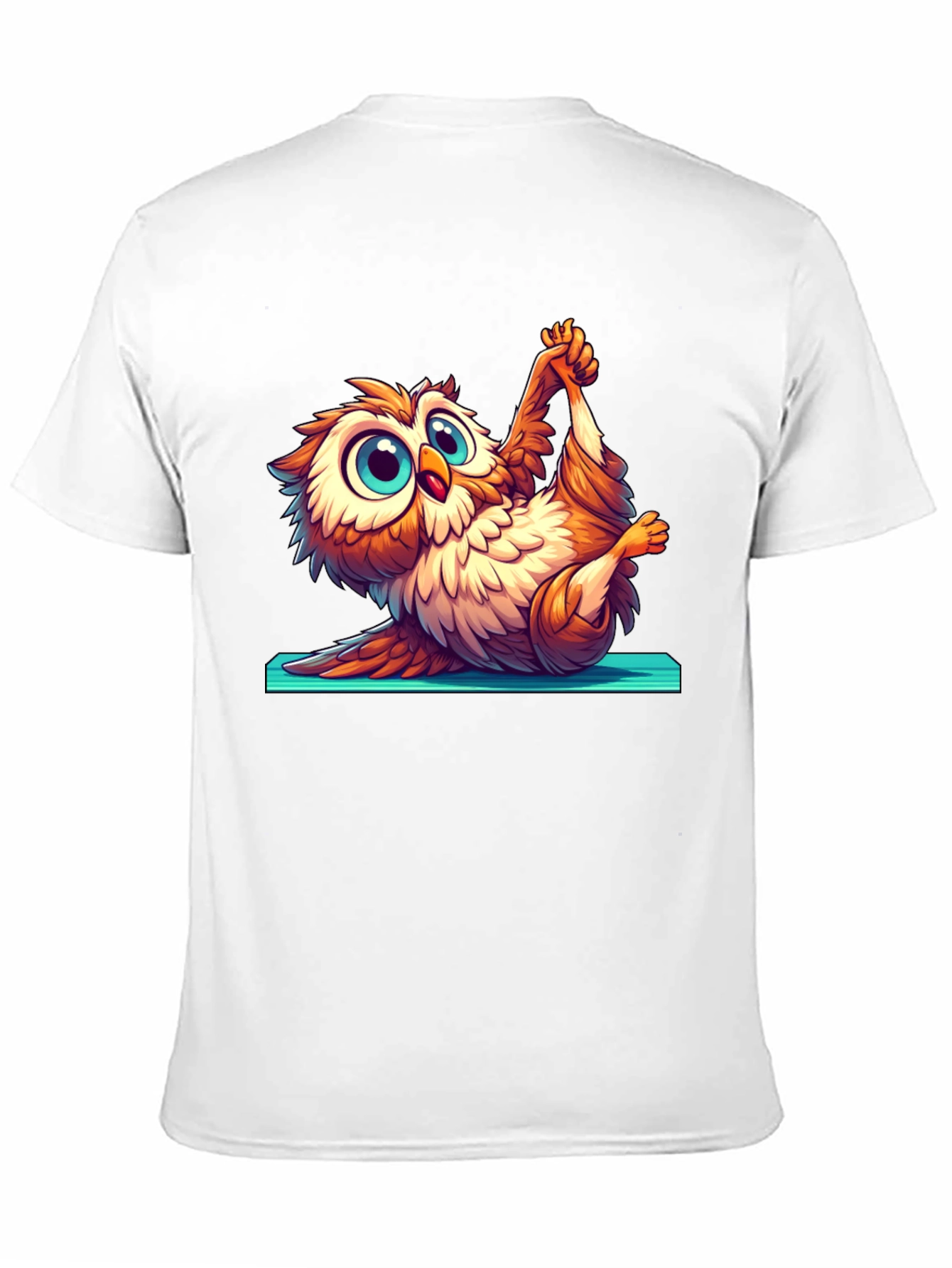 Yoga Owl Graphic Tee - Cute Cartoon Design