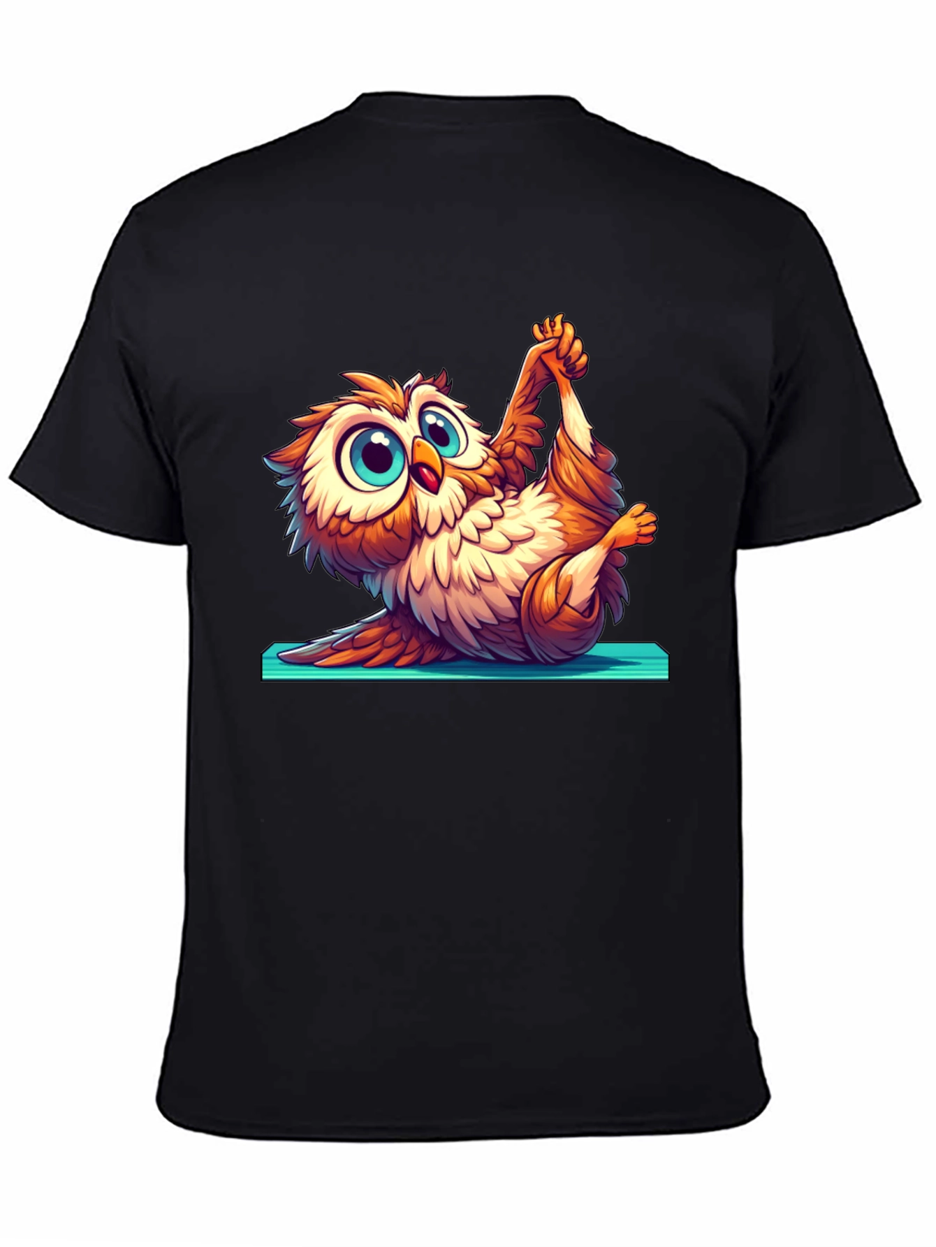 Yoga Owl Graphic Tee - Cute Cartoon Design