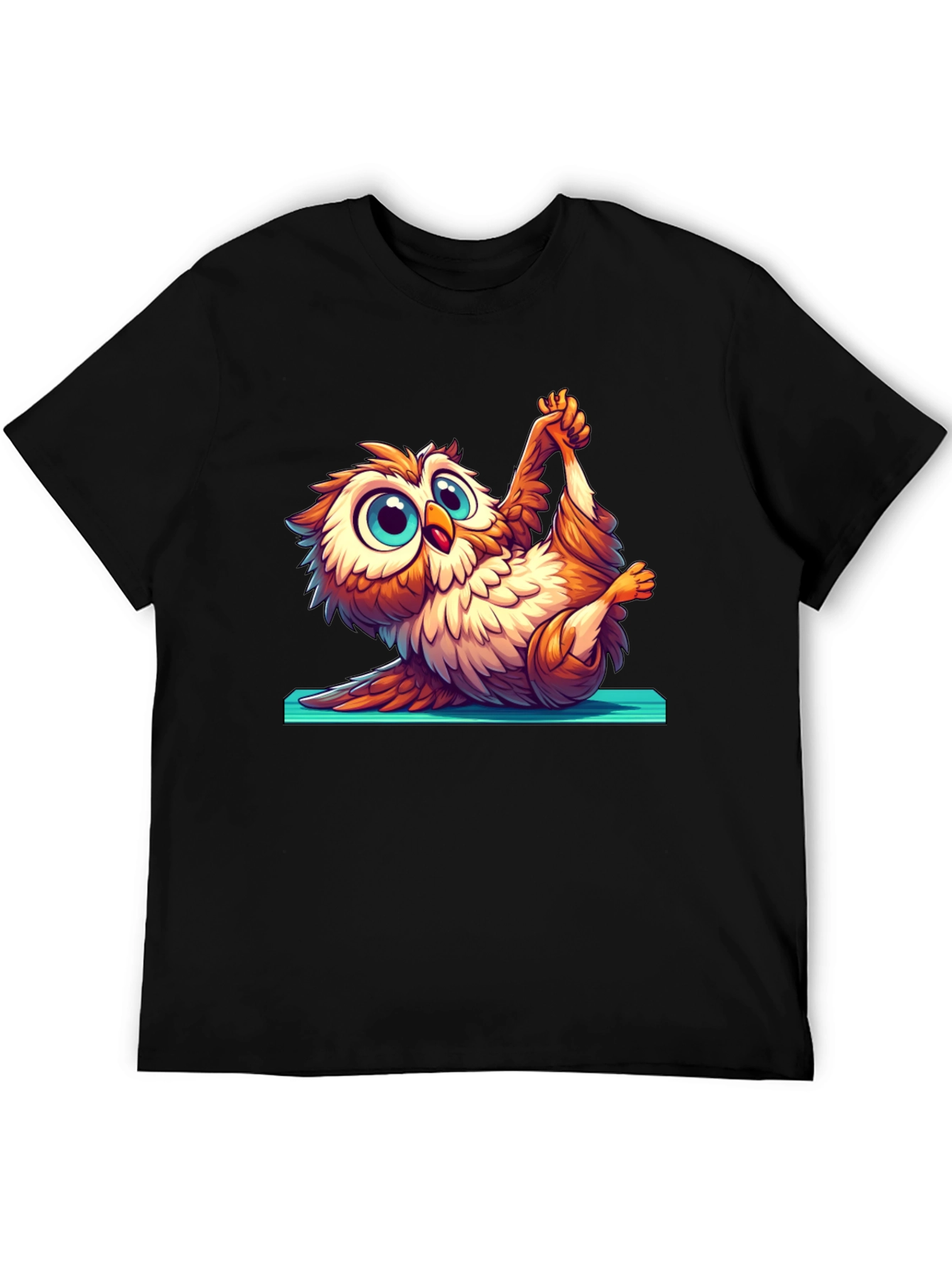 Yoga Owl Graphic Tee - Cute Cartoon Design