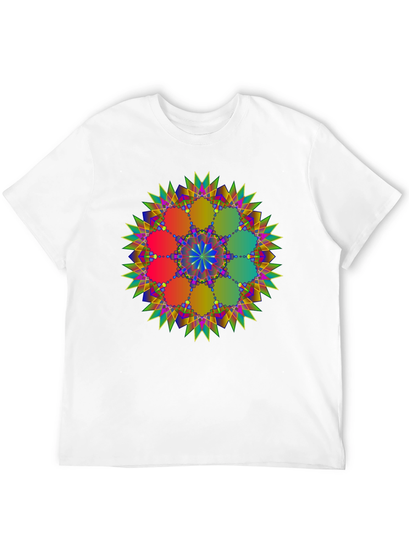 Geometric Mandala Design Black T-Shirt