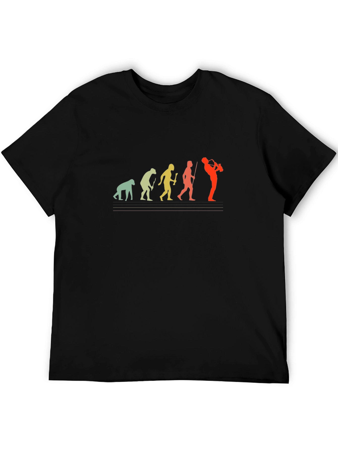 Evolution of Saxophone Player Graphic T-Shirt