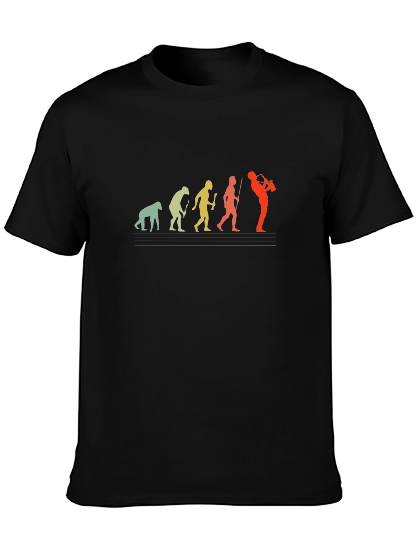 Evolution of Saxophone Player Graphic T-Shirt