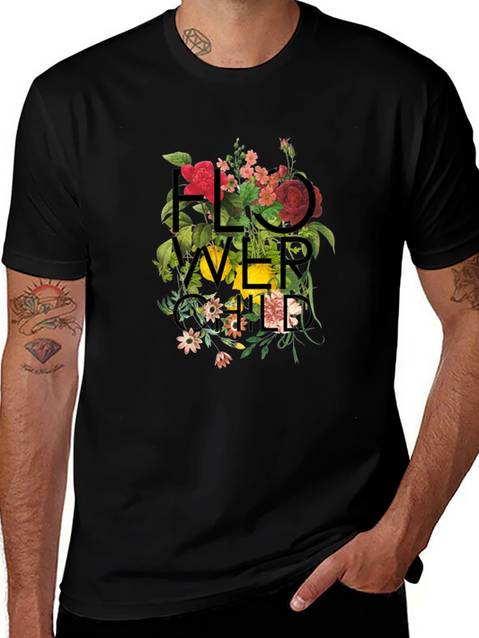 Floral Child Graphic Black T-Shirt