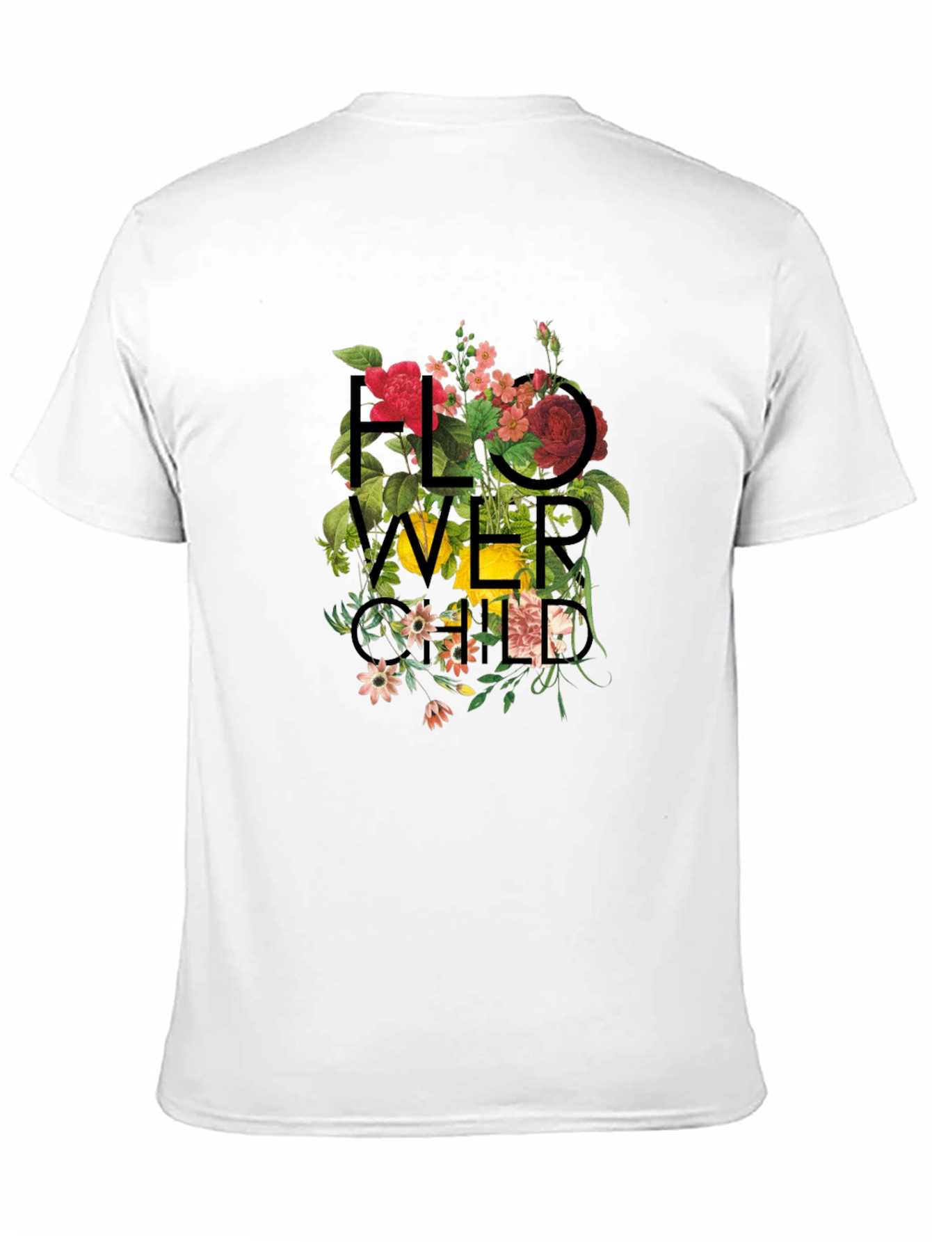 Floral Child Graphic Black T-Shirt