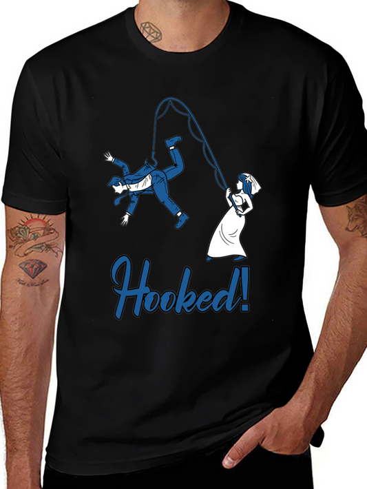 Funny Hooked Groom Graphic T-Shirt