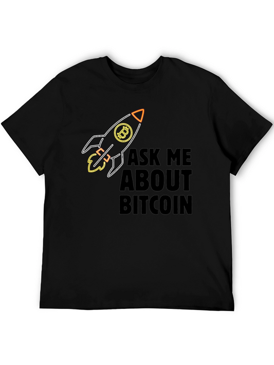 Bitcoin Rocket T-Shirt - Ask Me About Bitcoin